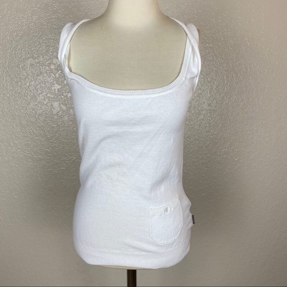 Burberry Tops - Authentic Burberry white sleeveless top sz xs